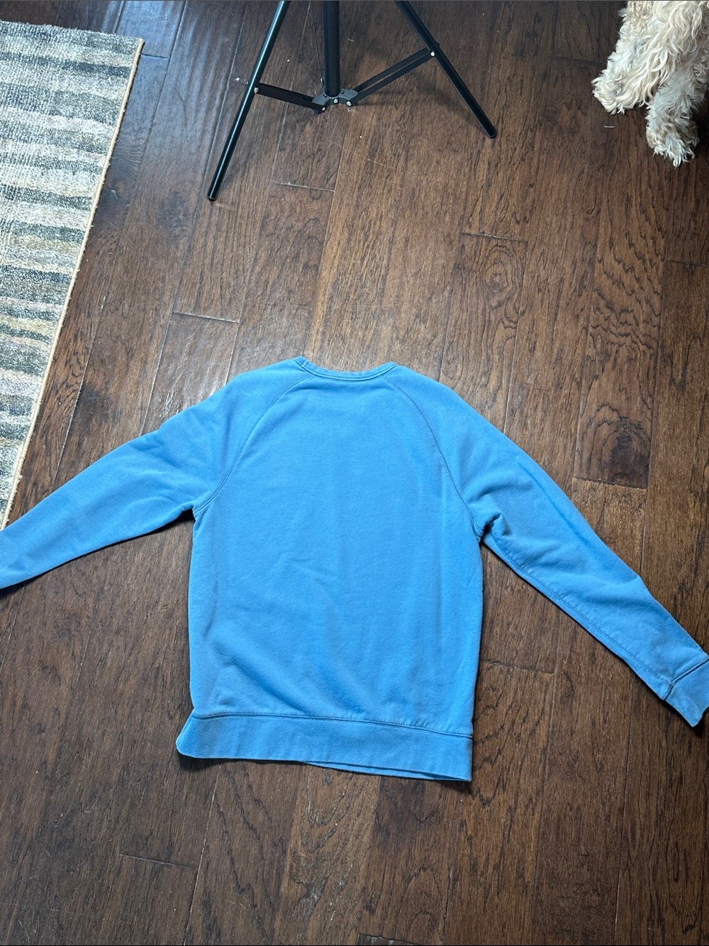 Lands' End Men's Crewneck Sweater in Sky Blue - Picture 3 of 3